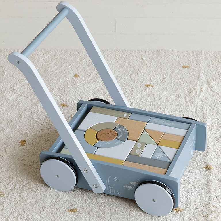 Little Dutch, Wózek z klockami Błękit Ocean