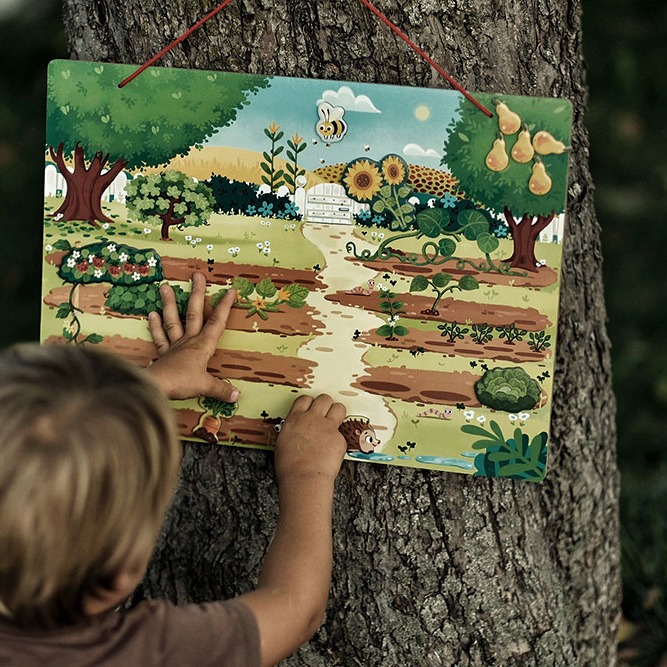 Janod Magnetyczna układanka Mój magiczny ogród 70 magnesów 3+