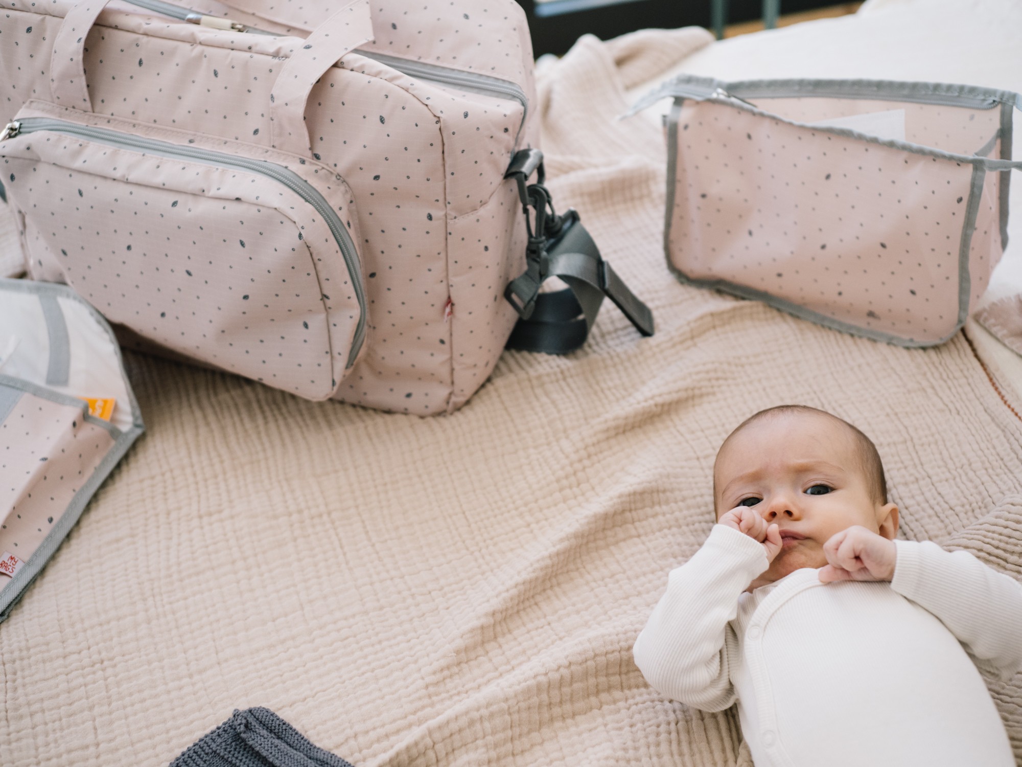 My Bag's, Torba Maternity Bag Leaf Pink