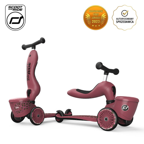Scootandride Highwaykick 1 Lifestyle 2w1 Jeździk i Hulajnoga z zamykanym schowkiem 1-5 lat