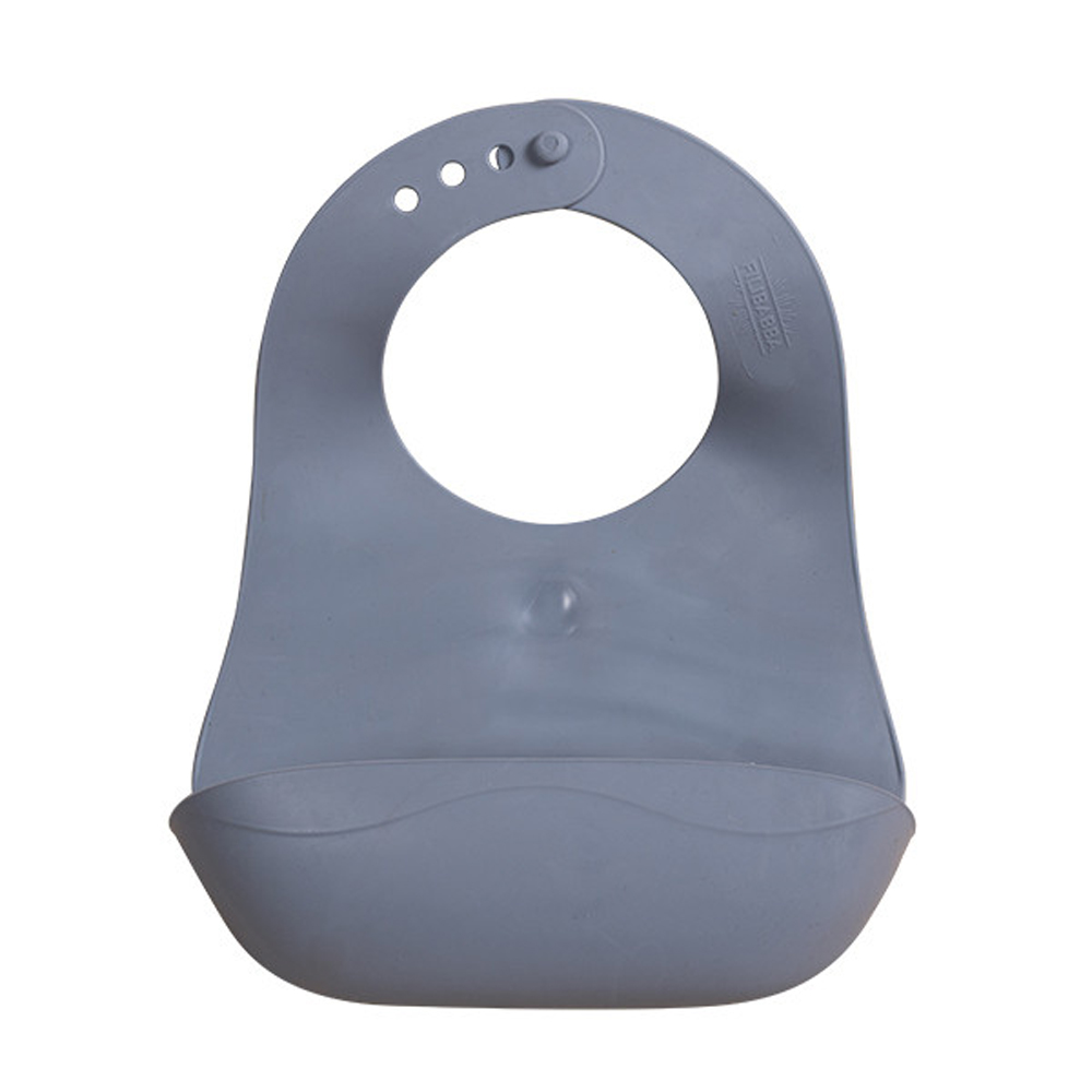 Filibabba Śliniak gumowy z kieszonką Powder Blue