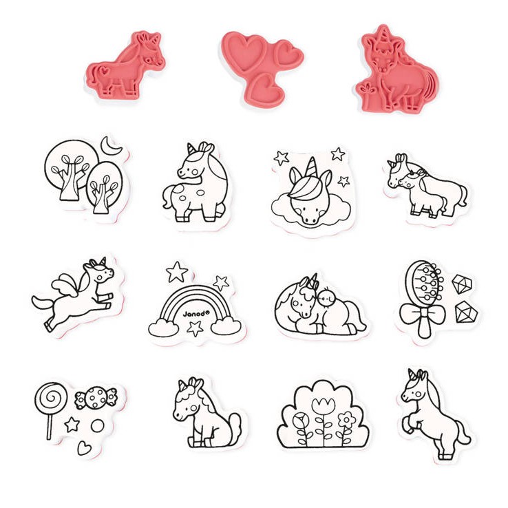 Janod Zestaw stempelki Jednorożec 18m+