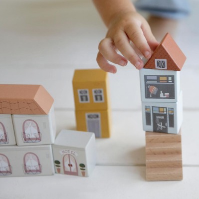 Little Dutch Zestaw Miasto 50 el. Drewniane Klocki 3+