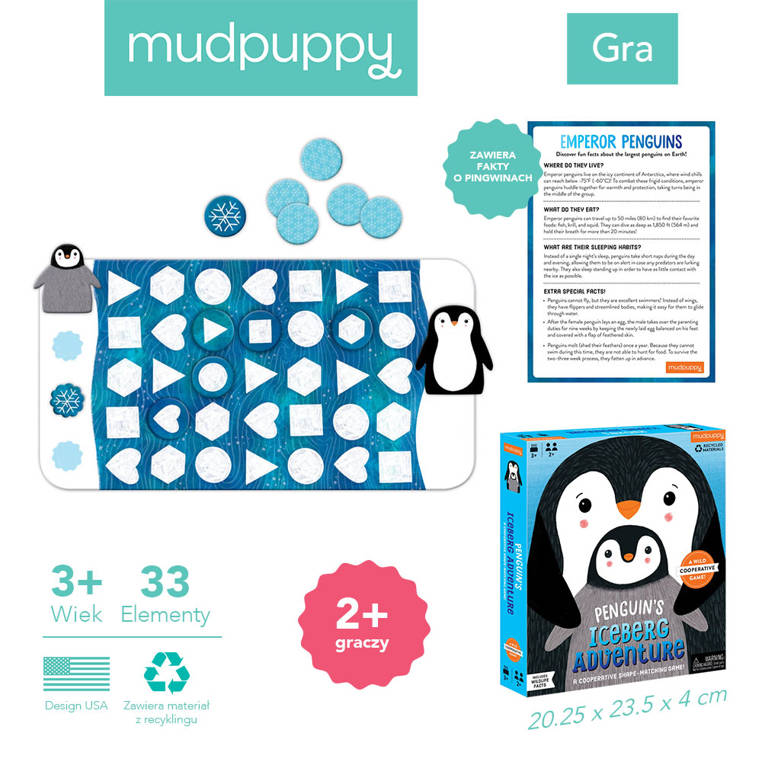 Mudpuppy Gra Zespołowa Pingwiny na Górze Lodowej 3+