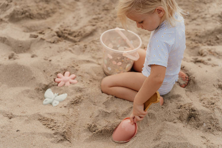 Little Dutch, Zestaw do piasku łopatka i 2 foremki Flowers & Butterflies