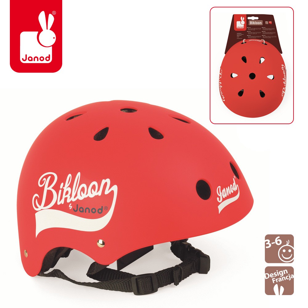 Janod Kask Ochronny Czerwony 3-6 lat