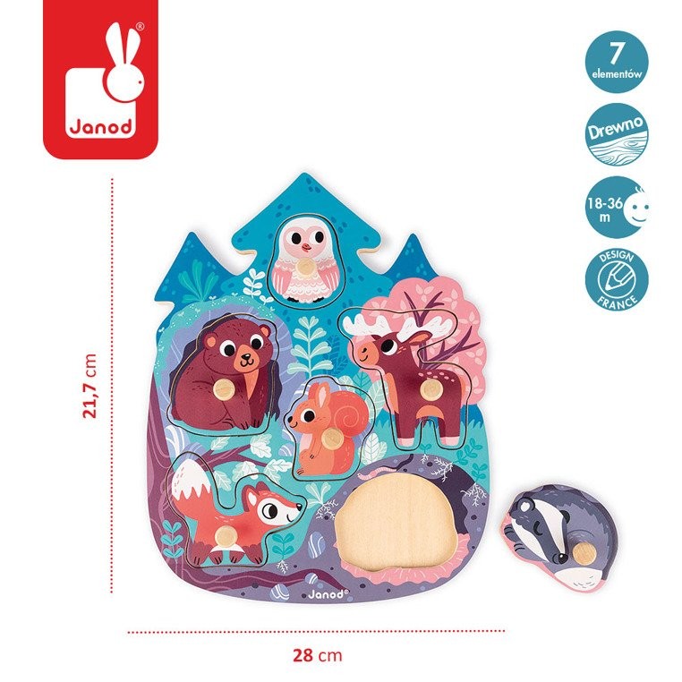 Janod, Puzzle drewniane Wesoły Las