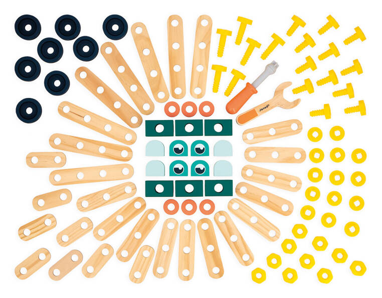 Janod, Zestaw konstruktora 100 elementów Brico'kids 