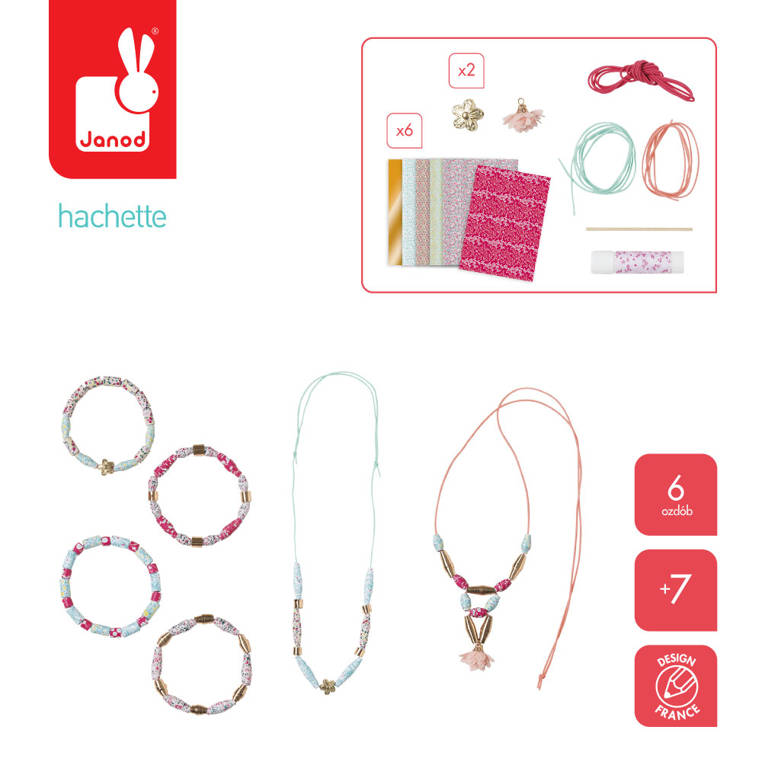 Janod Zestaw Biżuteria Papierowe Koraliki 8+
