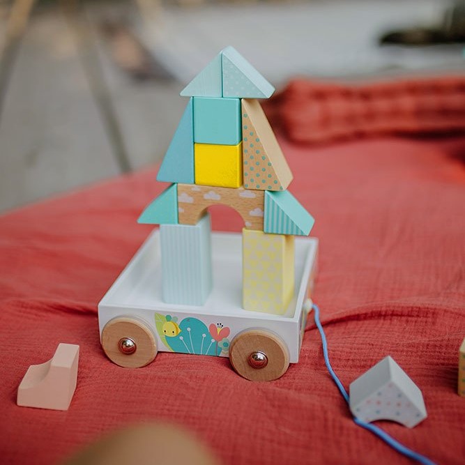 Janod Klocki Drewniane Do Ciągnięcia 30el 18m+