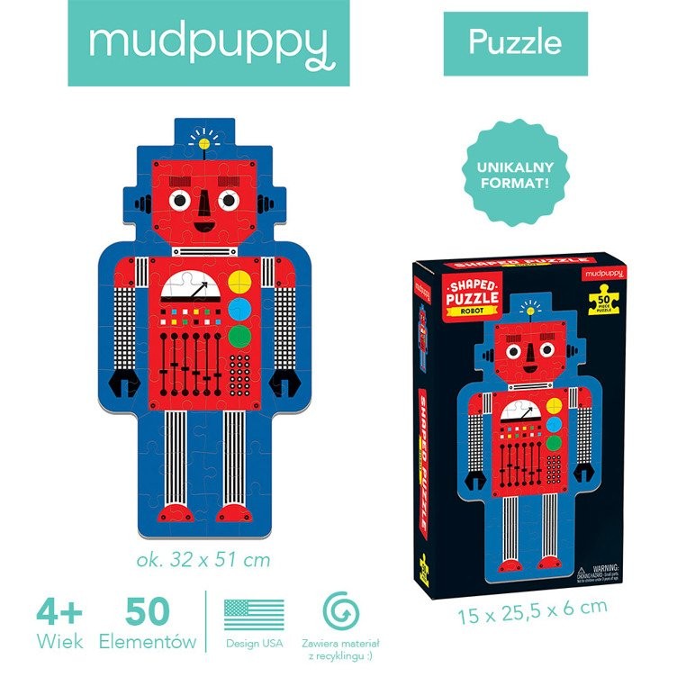 Mudpuppy Puzzle Robot 50 el. 4+