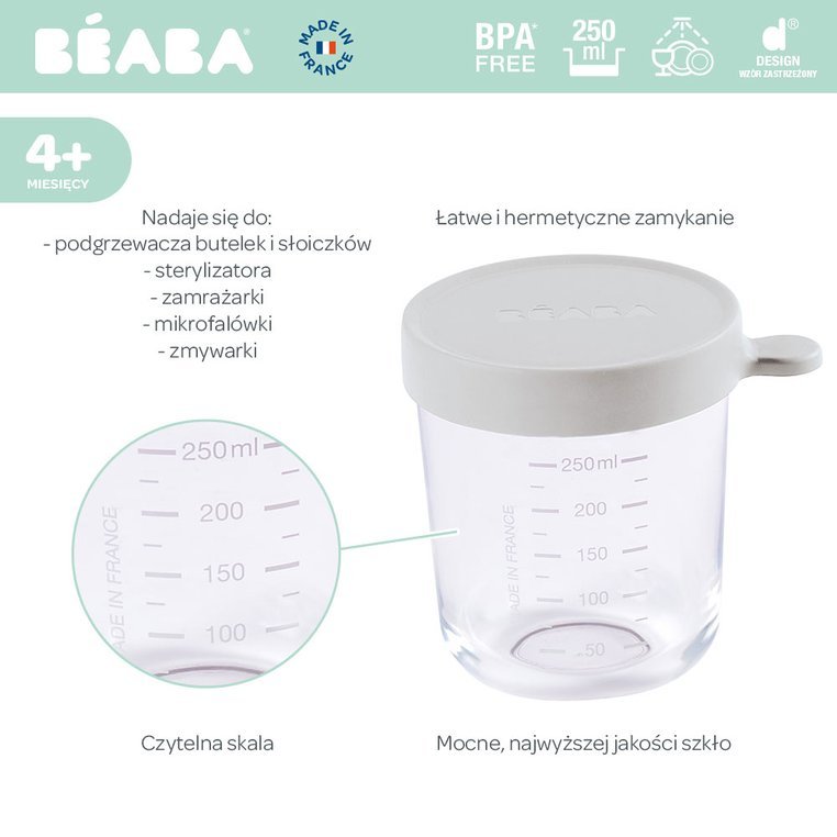 Beaba Pojemnik szklany hermetyczny 250 ml Light Mist
