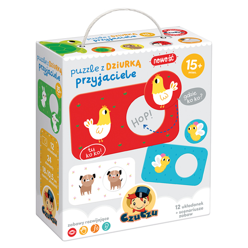 Djeco Puzzle z dziurką Przyjaciele 2+ 12 el.