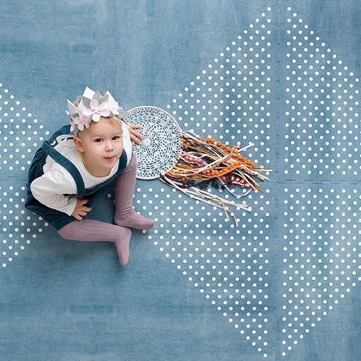 Toddlekind Mata Piankowa Puzzle Earth Marine Blue 0+ | Fabryka Wafelków