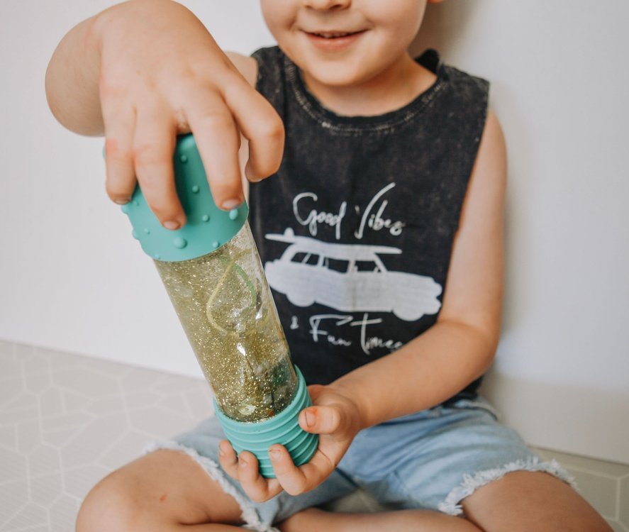 Butelka Sensoryczna DIY Turkusowa - Edukacyjna 3+