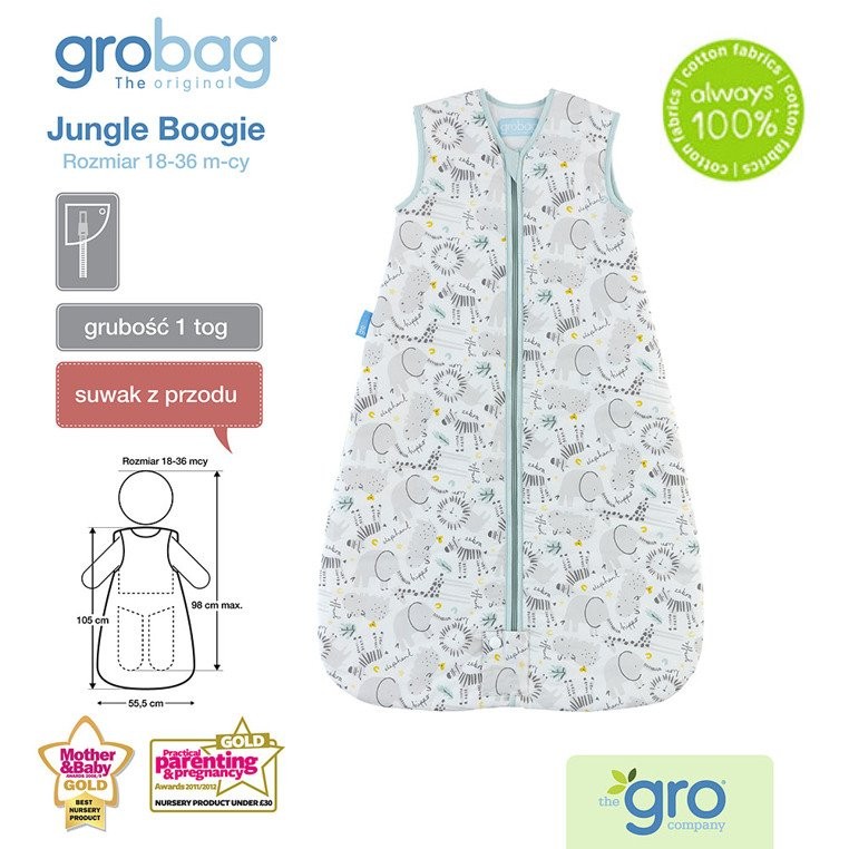 Gro Company Śpiworek Travel Jungle Boogie 1 tog 18-36 m