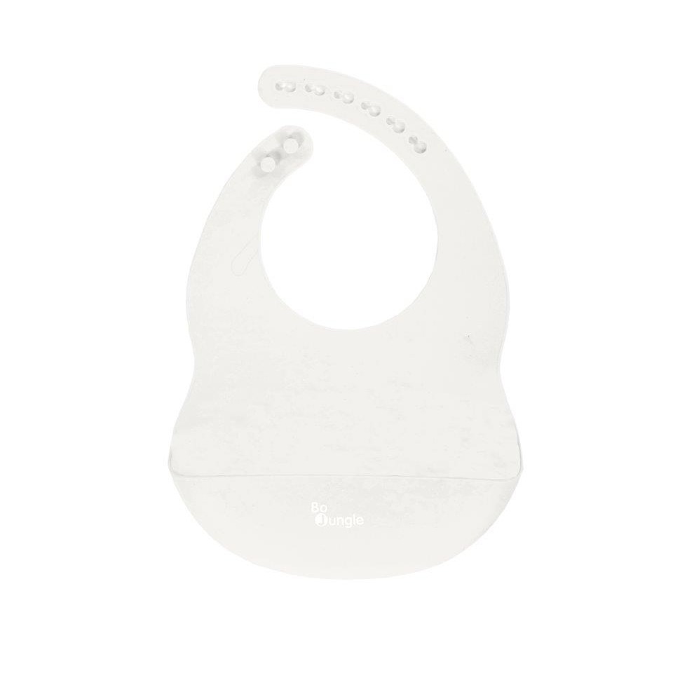 Śliniak silikonowy Bo Jungle z kieszonką - Grey 0+