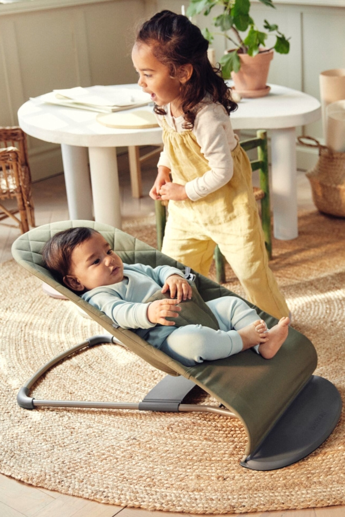 BabyBjorn Leżaczek Bliss Woven Ciemnozielony