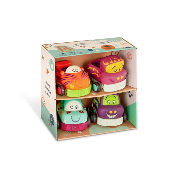 B.Toys Samochodziki Wheeee-ls!  Zestaw 4 Samochodzików Pull-Back 1+