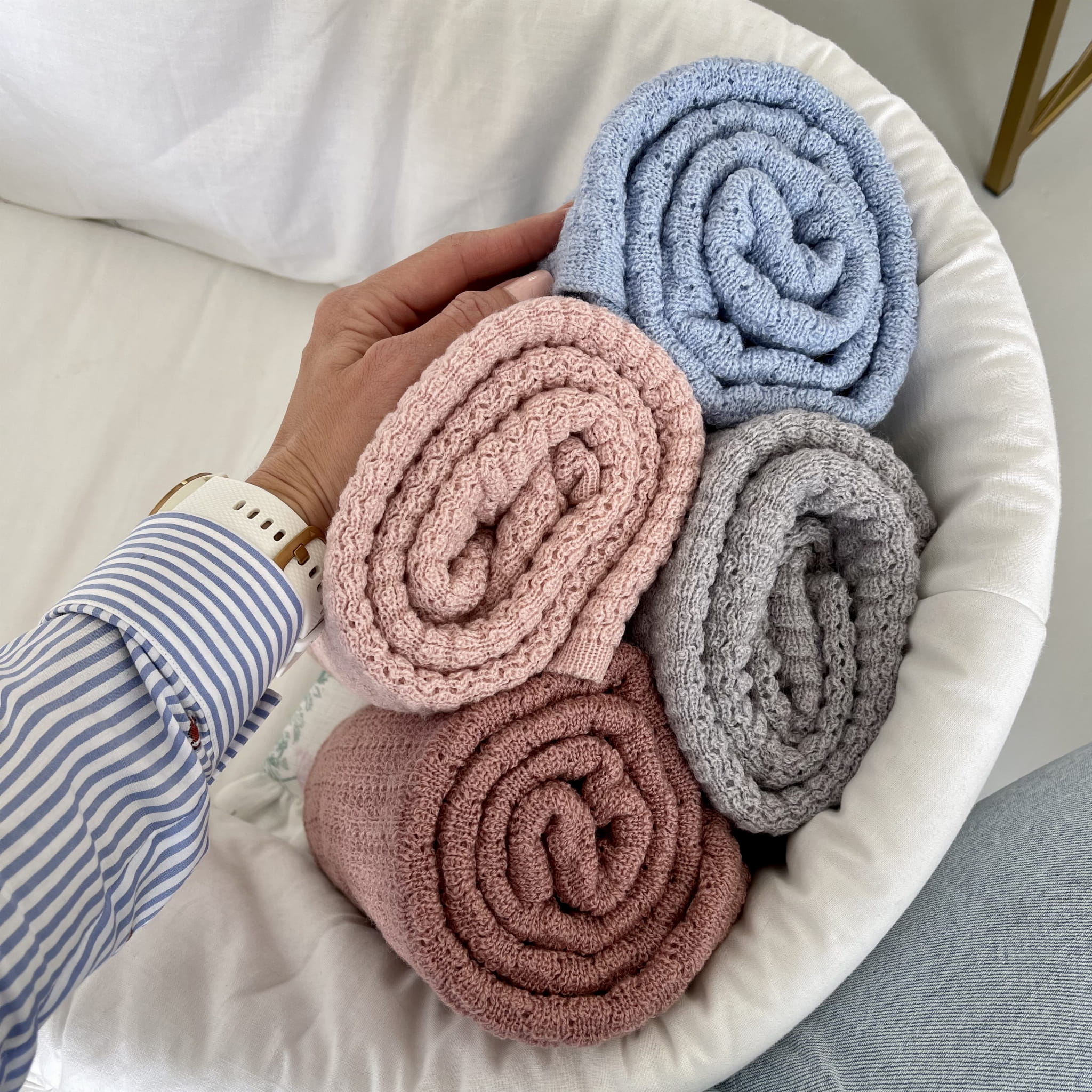 Lullalove Kocyk Merino PREMIUM Beżowy dla Niemowląt 0+