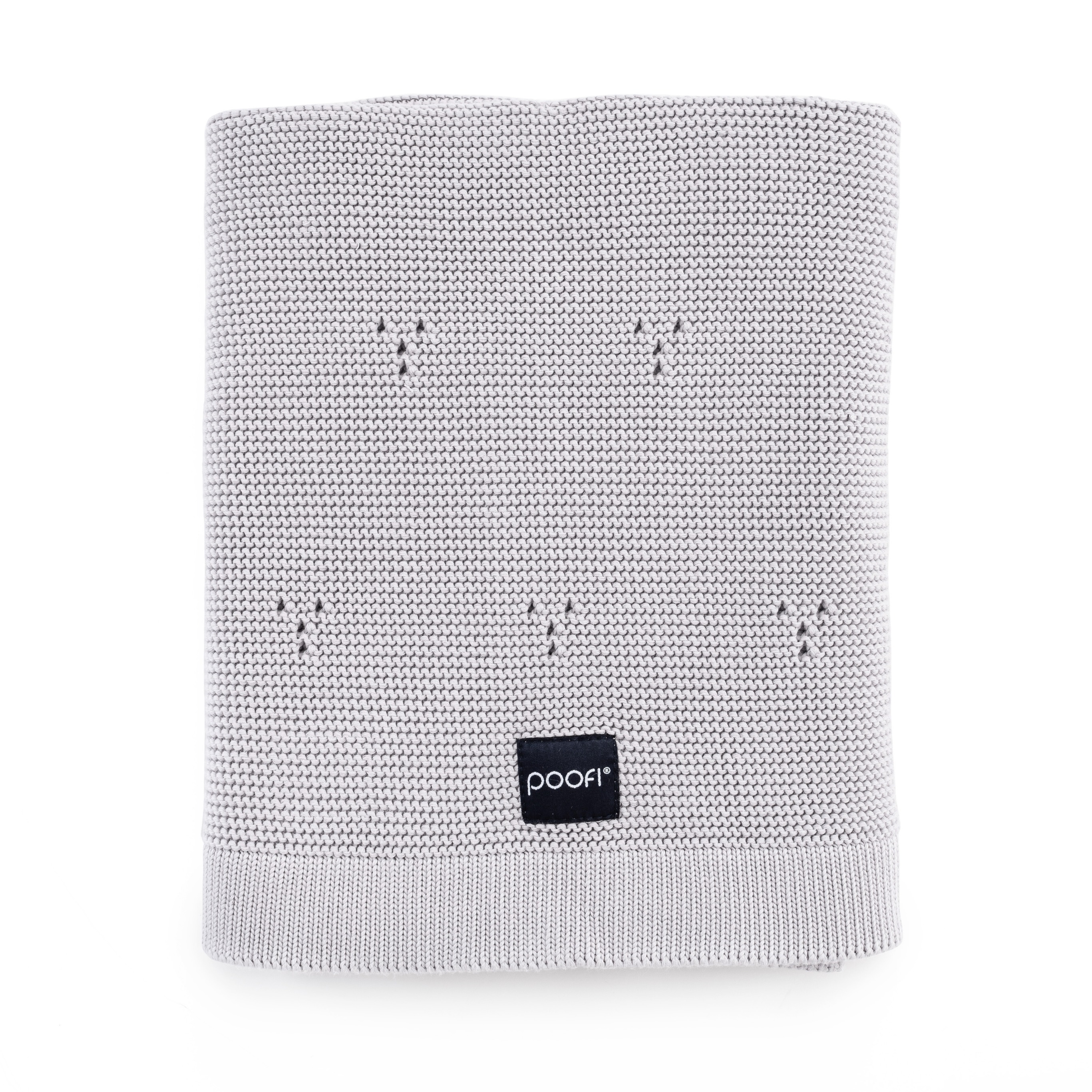 Poofi, Kocyk bawełniany Paris - jasny szary