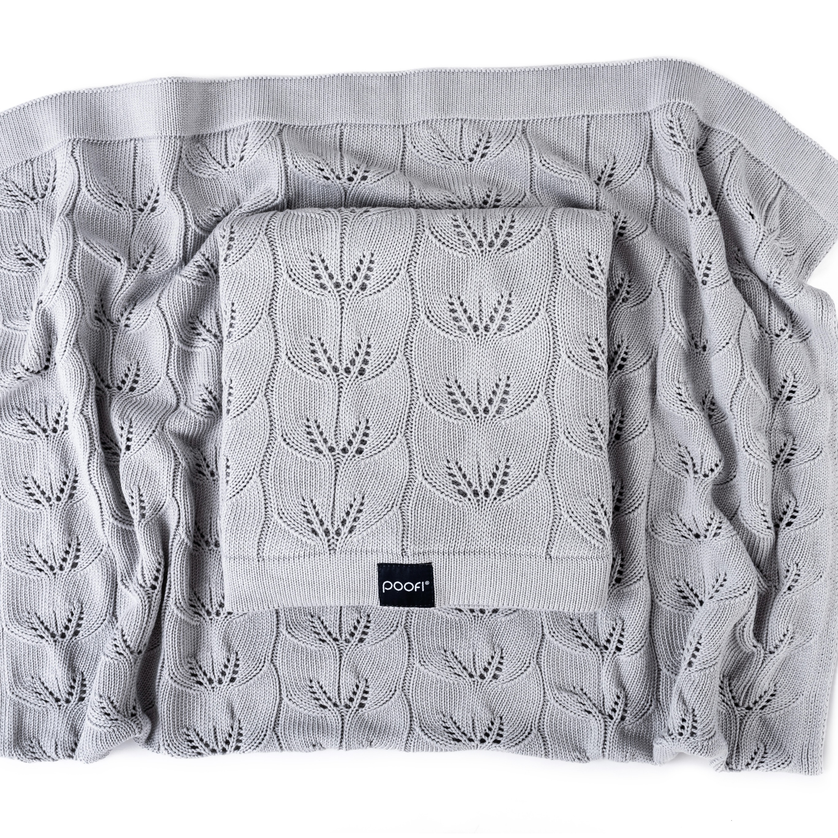 Poofi Kocyk Bambusowy Milano Jasny Szary 80x100cm