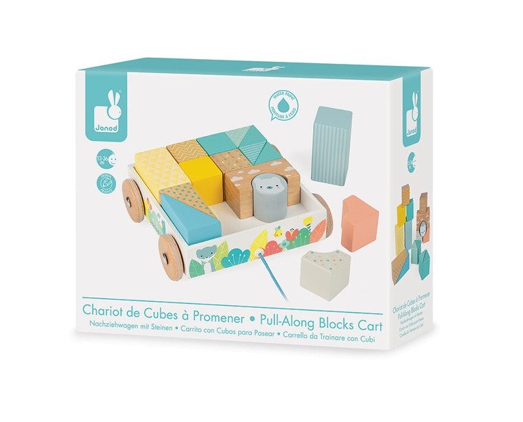 Janod Klocki Drewniane Do Ciągnięcia 30el 18m+