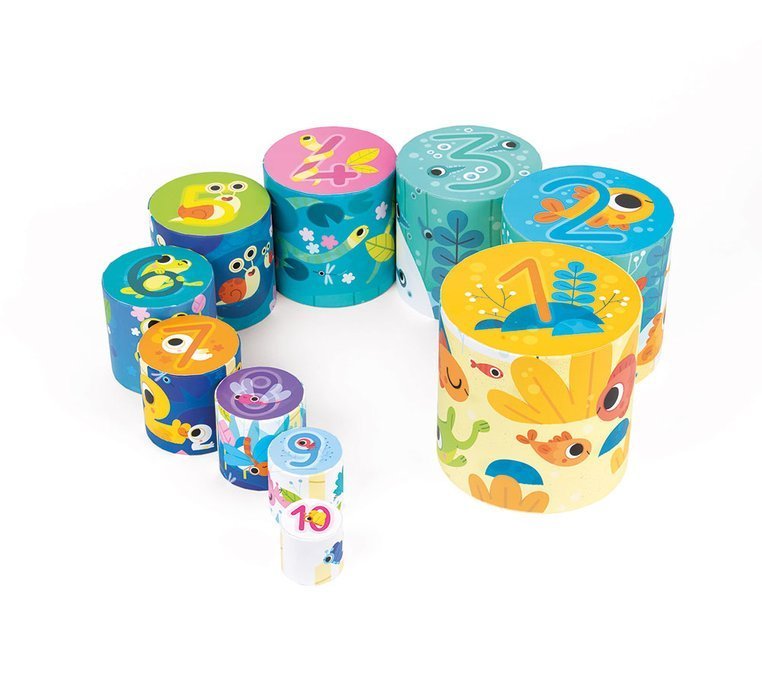 Janod Piramida Wieża Okrągła 10 Kostek Staw 1+