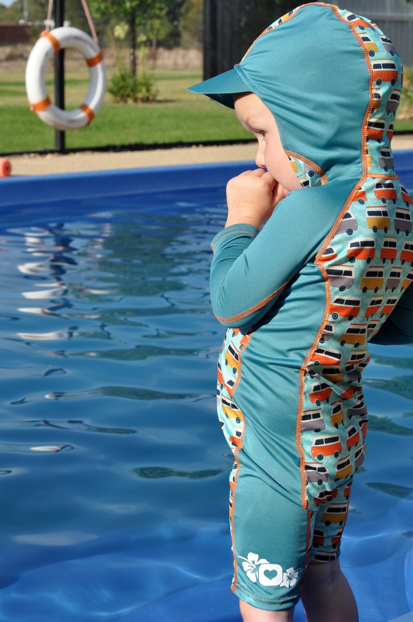 Close Kombinezon plażowy All-in-one Campervan Green 12-18 mies.