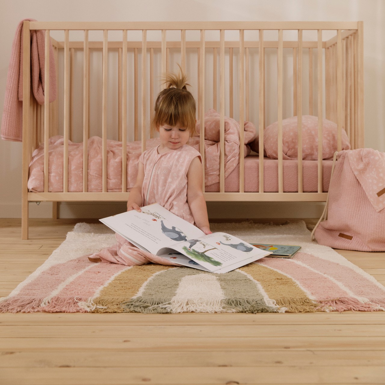 Little Dutch Dywan Tęczowy 130x90 cm Bawełna Oeko-Tex