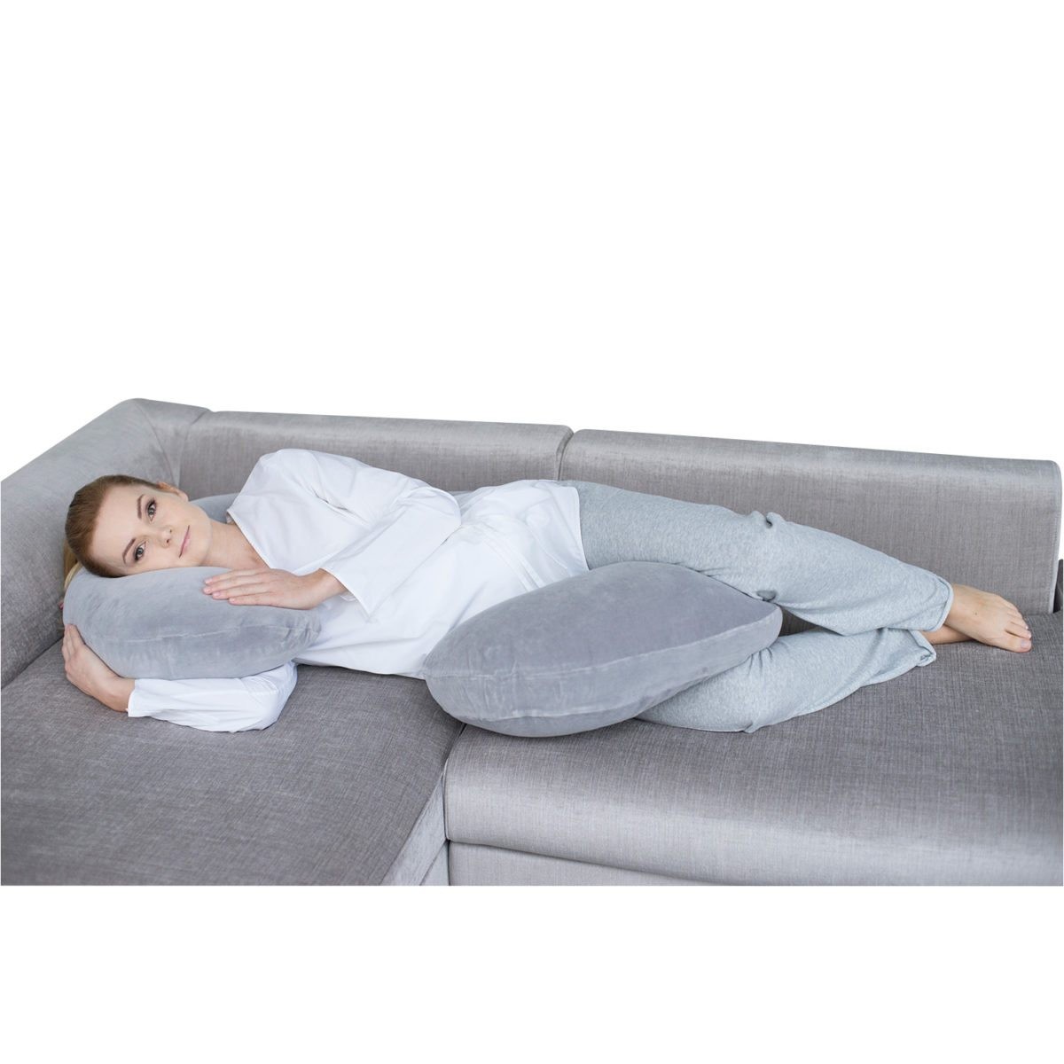 Motherhood Poduszka ciążowa Premium C-Shape Szara