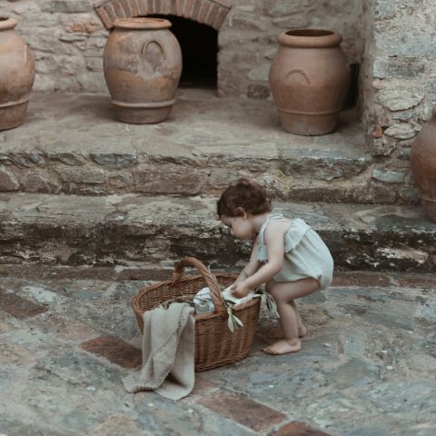 My Memi, Kocyk z bawełny organicznej 80x100 - light grey