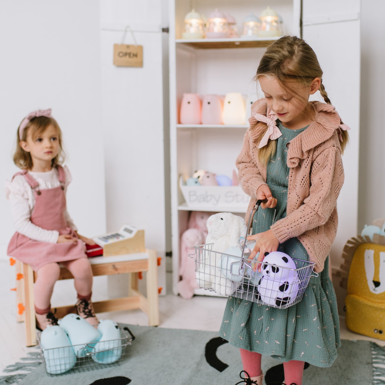 Rabbit&Friends Lampka Miś duży różowa | 0+