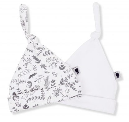 Pink No More Czapka dwupak BOTANIC/BIAŁA 0-3m