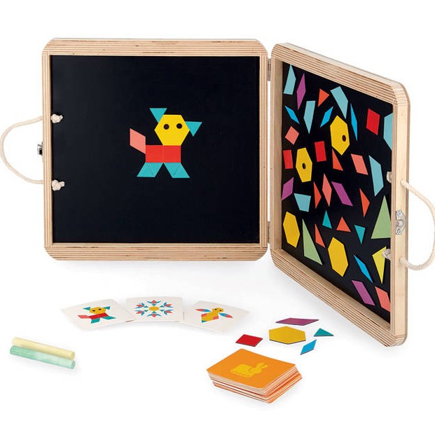 Janod, Układanka magnetyczna w drewnianej walizce Figury geometryczne