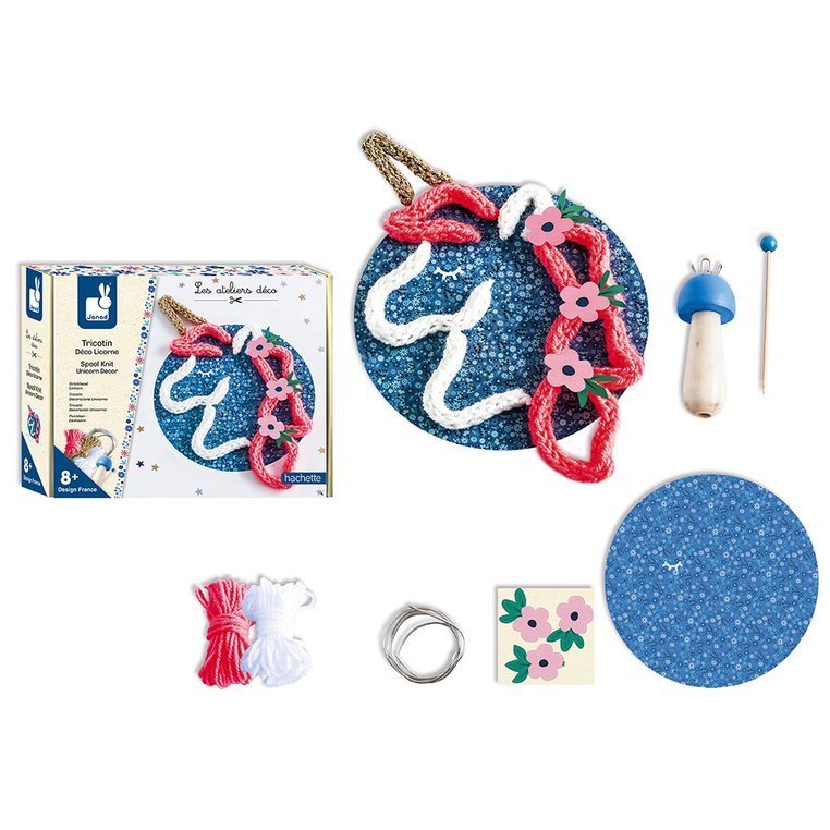 Janod Zestaw Kreatywny Dziergana Dekoracja Jednorożec 6+