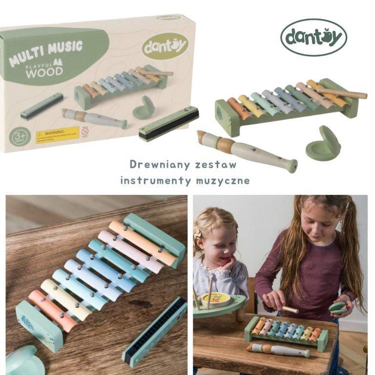 Dantoy Drewniane Instrumenty Muzyczne Zestaw FSC 3+