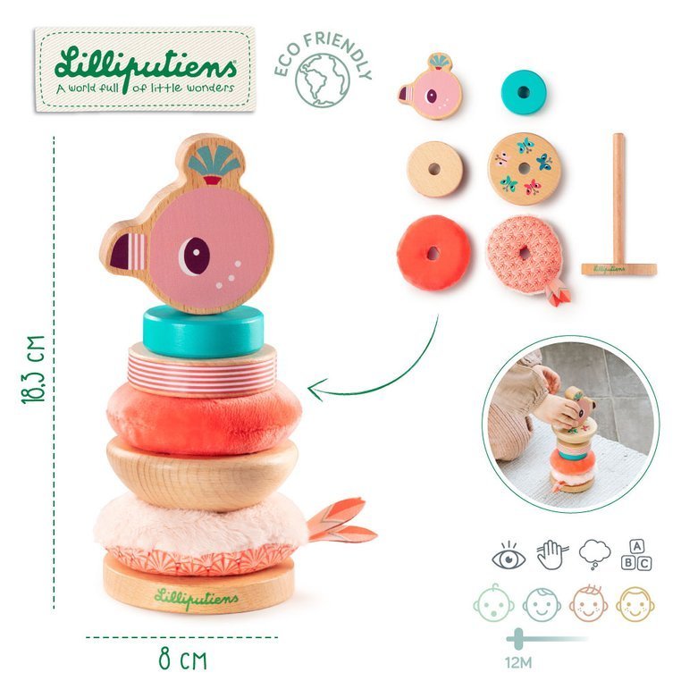 Lilliputiens Układanka Piramida Flaming Anaïs 12m+