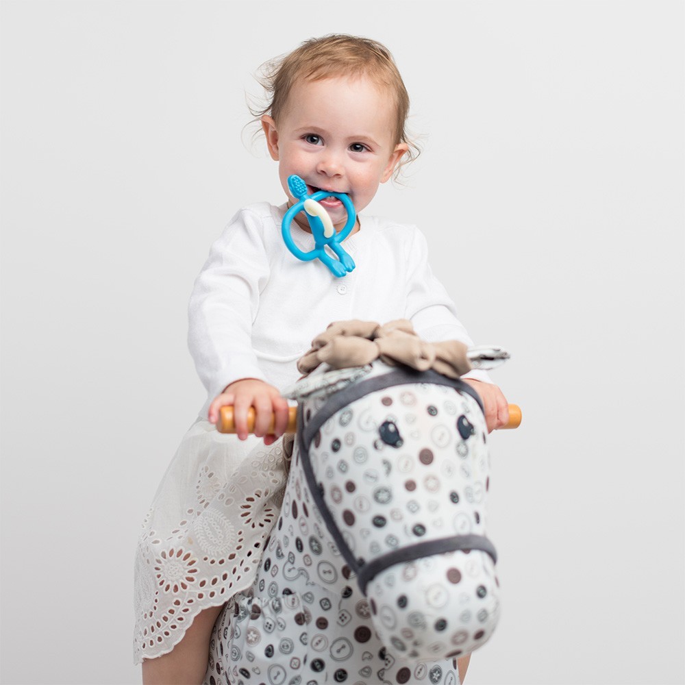 Matchstick Monkey Gryzak ze Szczoteczką Niebieski 0+