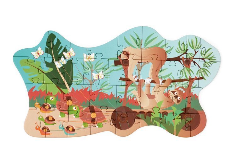 Scratch Puzzle Konturowe Leniwce 35el 3+