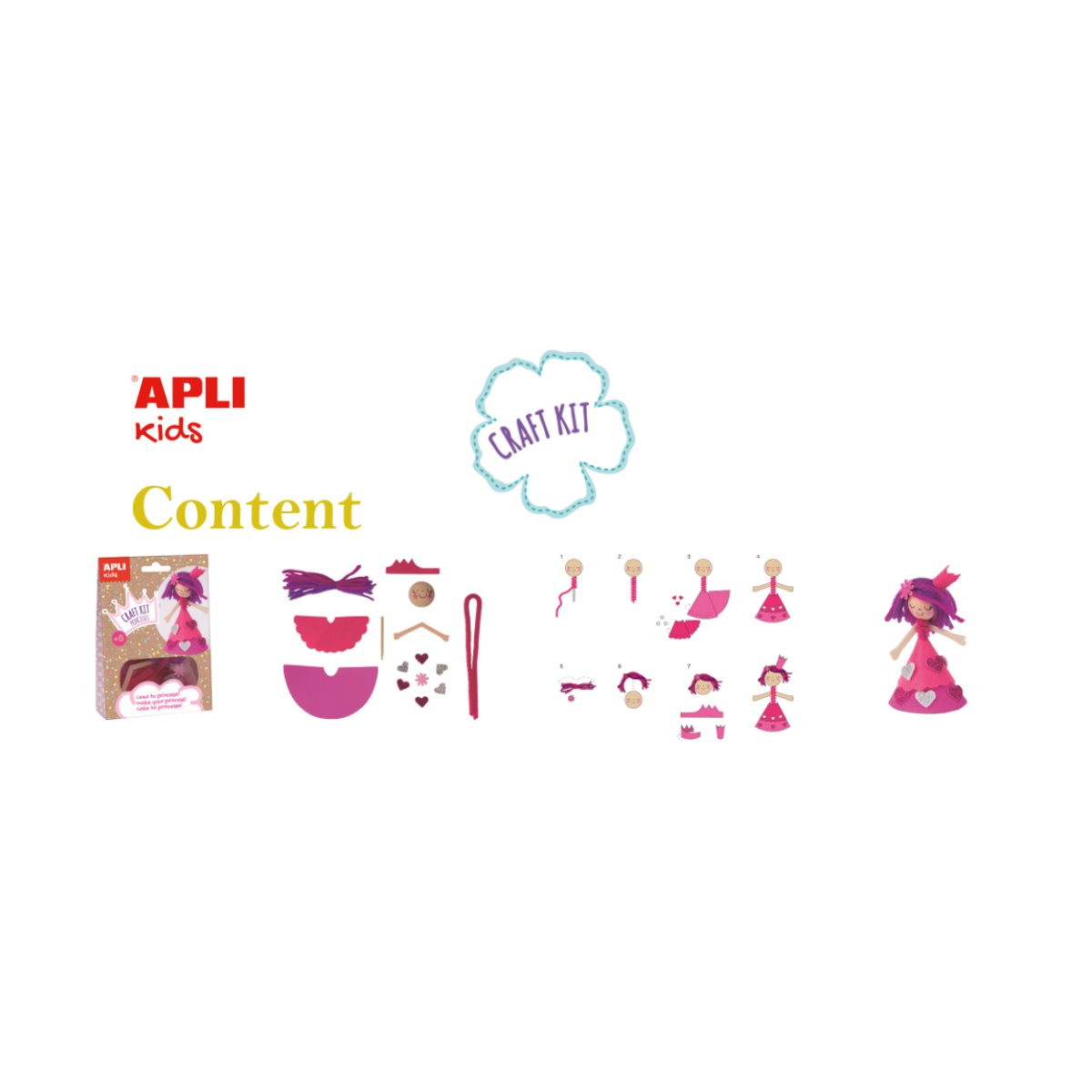 Apli Kids Zestaw Artystyczny Różowa Księżniczka 3+