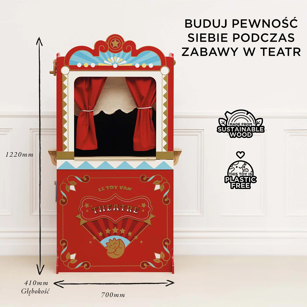 Drewniany teatr lalek Showtime – zabawka do odgrywania ról | Le Toy Van
