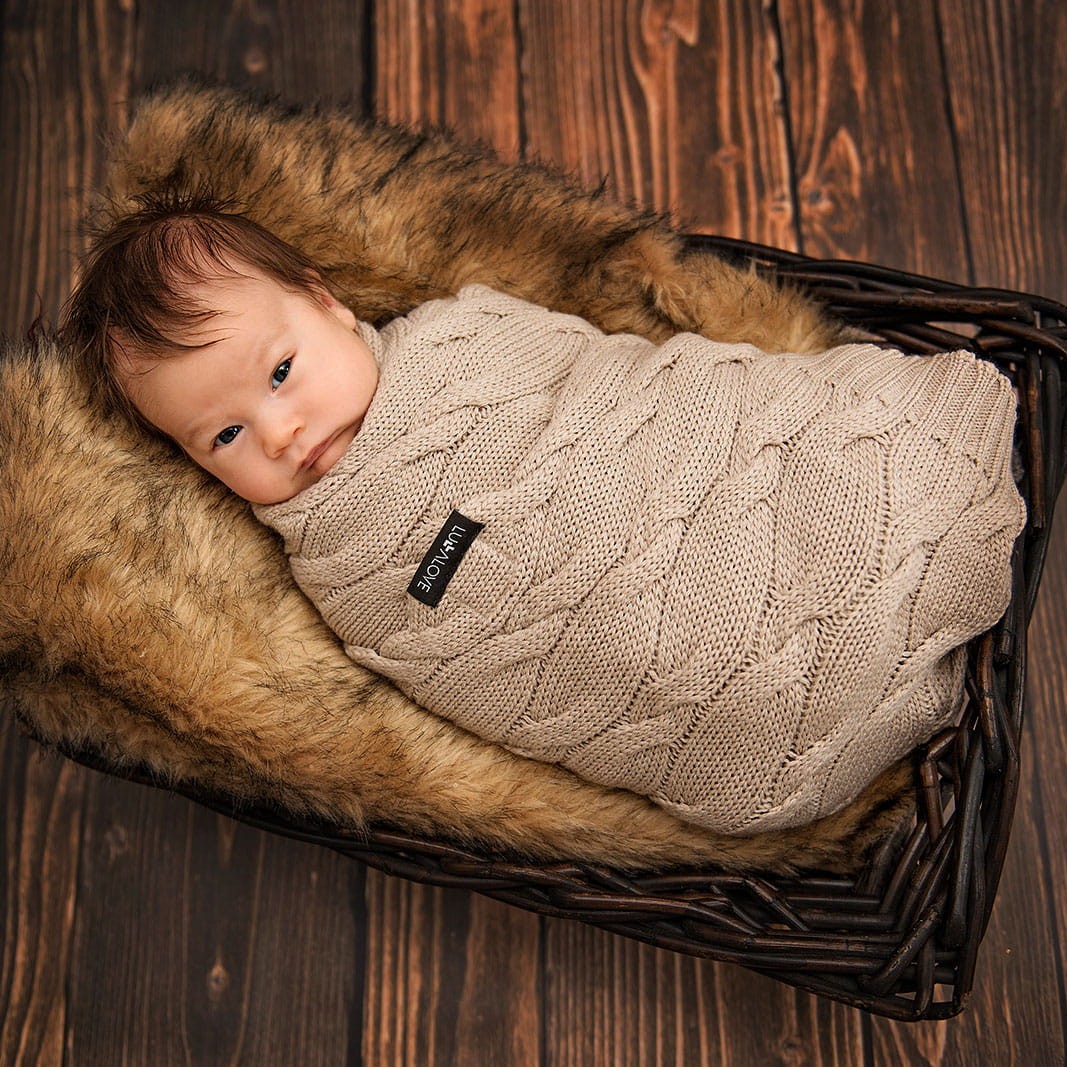 Lullalove Kocyk z wełny merino kokos 80x100 cm