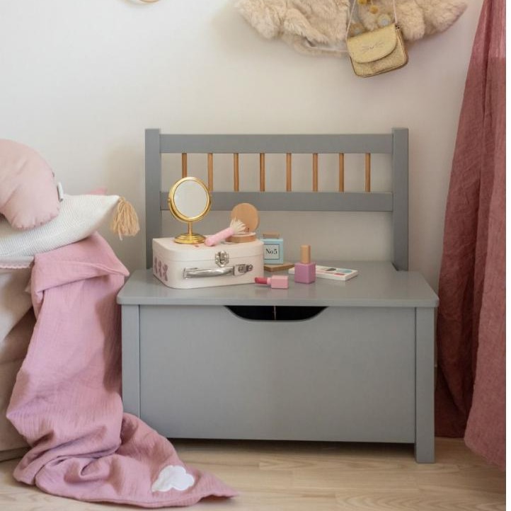 Jabadabado Skrzynia na zabawki Srebrna Ławka 46cm