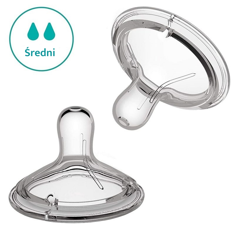 Nanobebe Smoczek Silikonowy Średni Przepływ 2 szt.