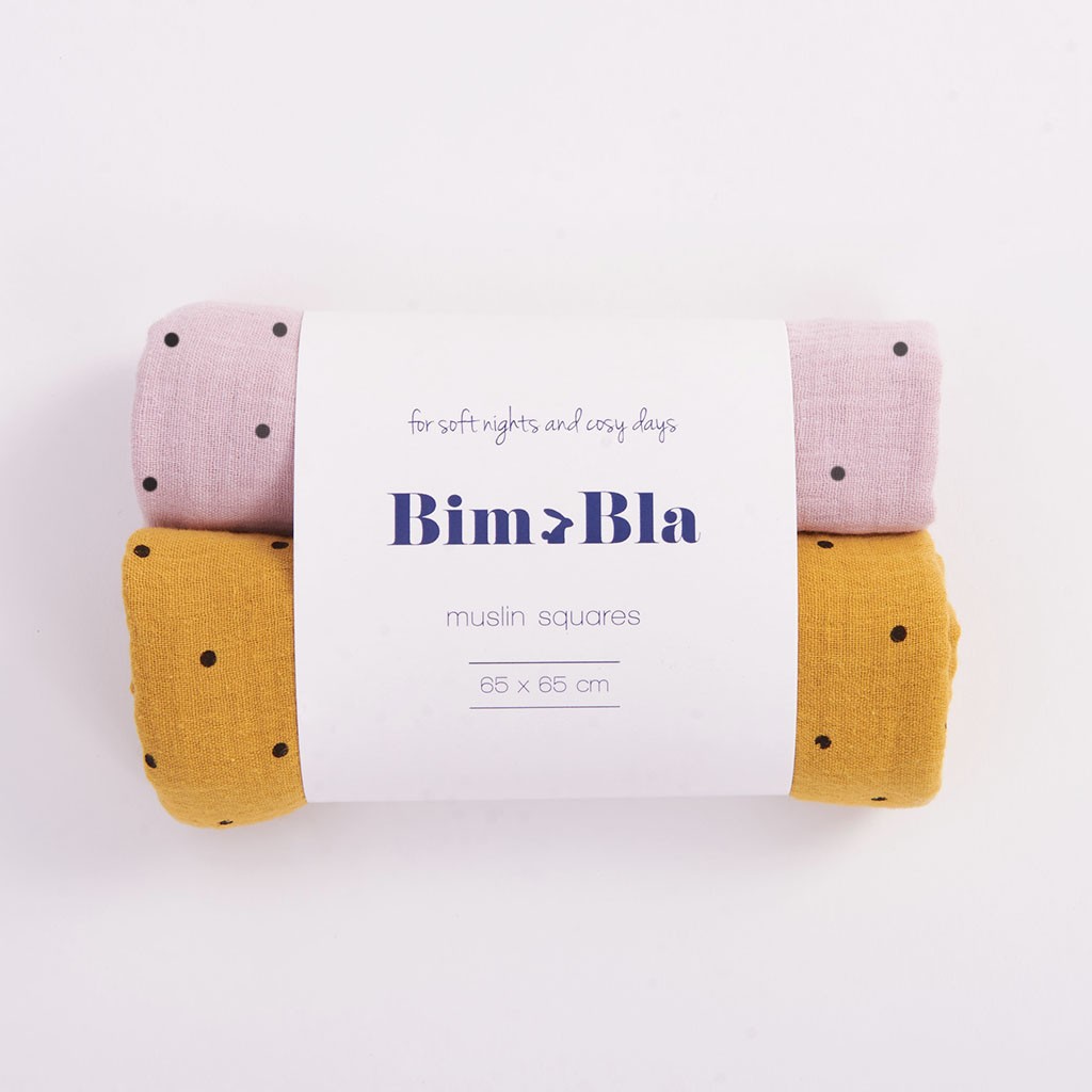 Bimbla Pieluszki Muślinowe Kropeczki 3 szt. 0+