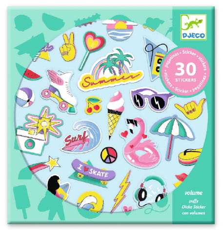 Djeco Naklejki Wypukłe Kalifornia 30szt 3+