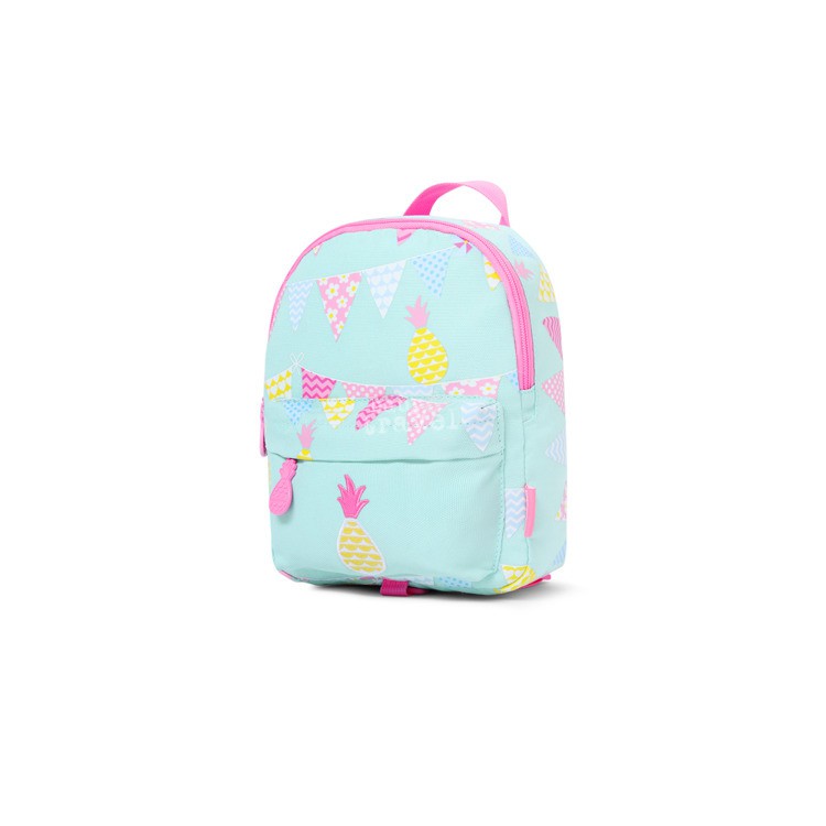 Plecak ze smyczą ananasy miętowo-różowy 1+ | Fabryka Wafelków
