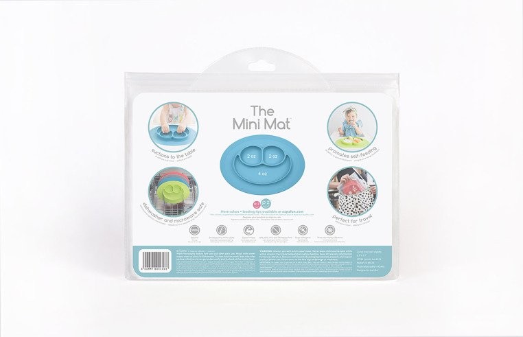 EZPZ Silikonowy talerzyk z podkładką Mini Mat 2w1 6m+ biały