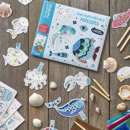 Auzou Zestaw Artystyczny Brokatowe Rybki 3+